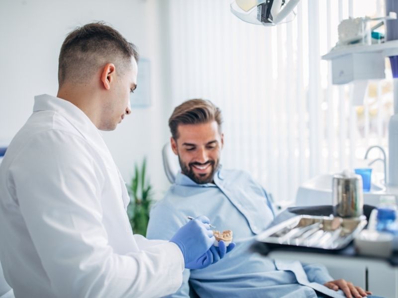 A detailed discussion between patient and dentist to determine the best treatment approach.